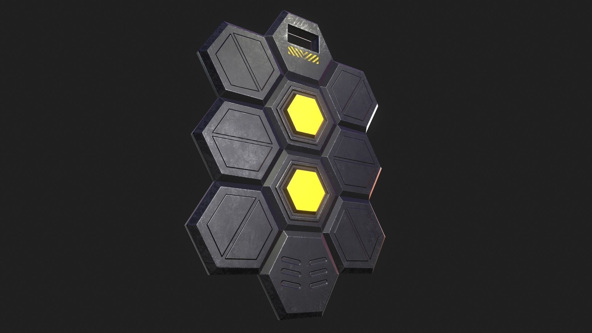 Sci-Fi Shield 4 Low-poly 3D model_4