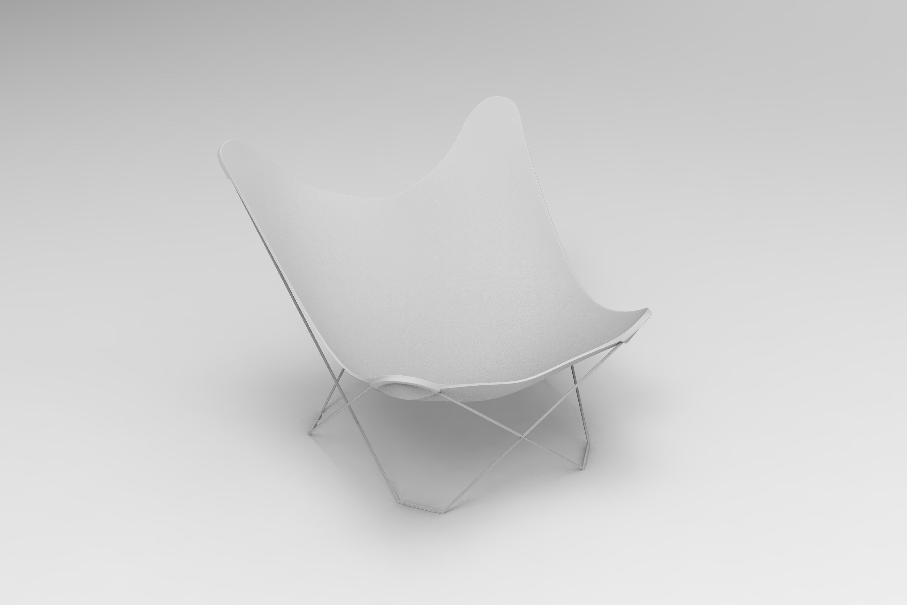 Butterfly Chair Low-poly 3D model_8