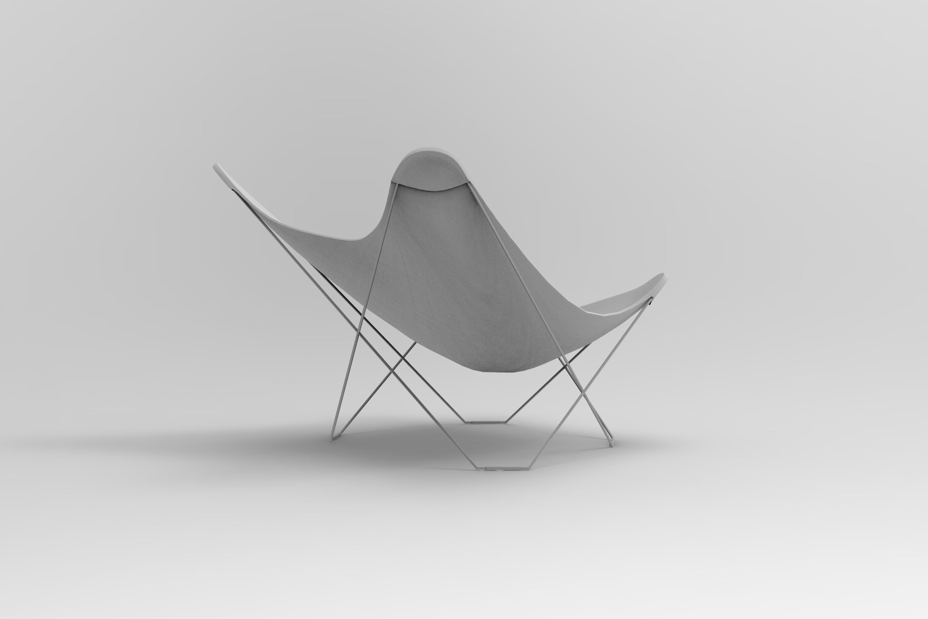 Butterfly Chair Low-poly 3D model_7