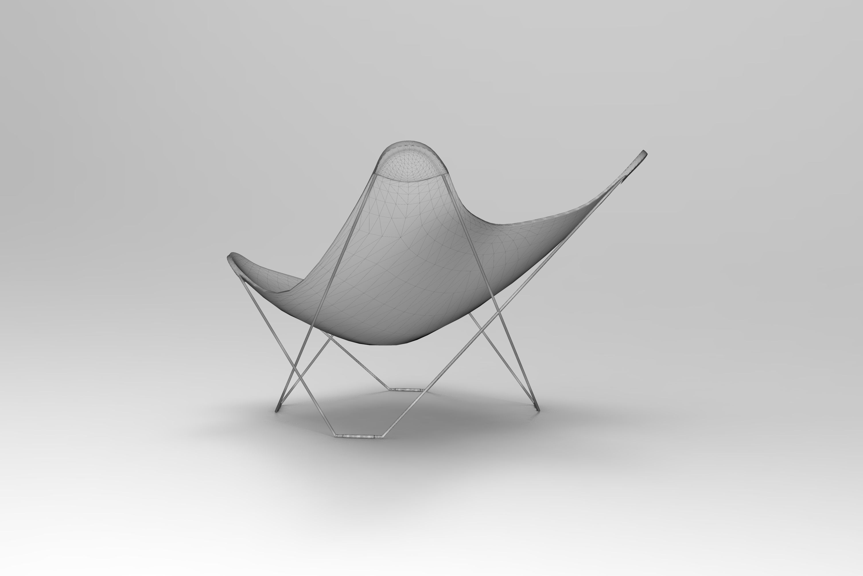 Butterfly Chair Low-poly 3D model_6