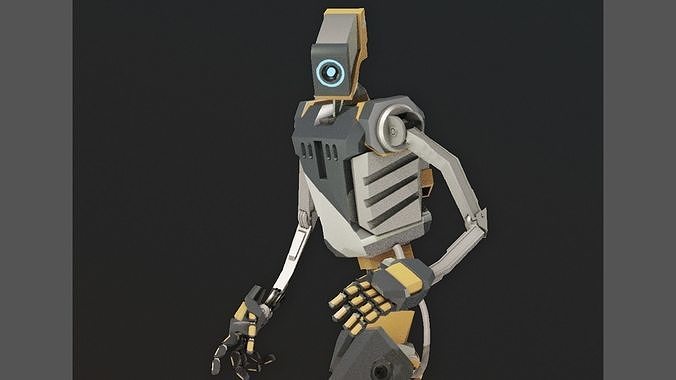 Sci-fi robot Low-poly 3D model
