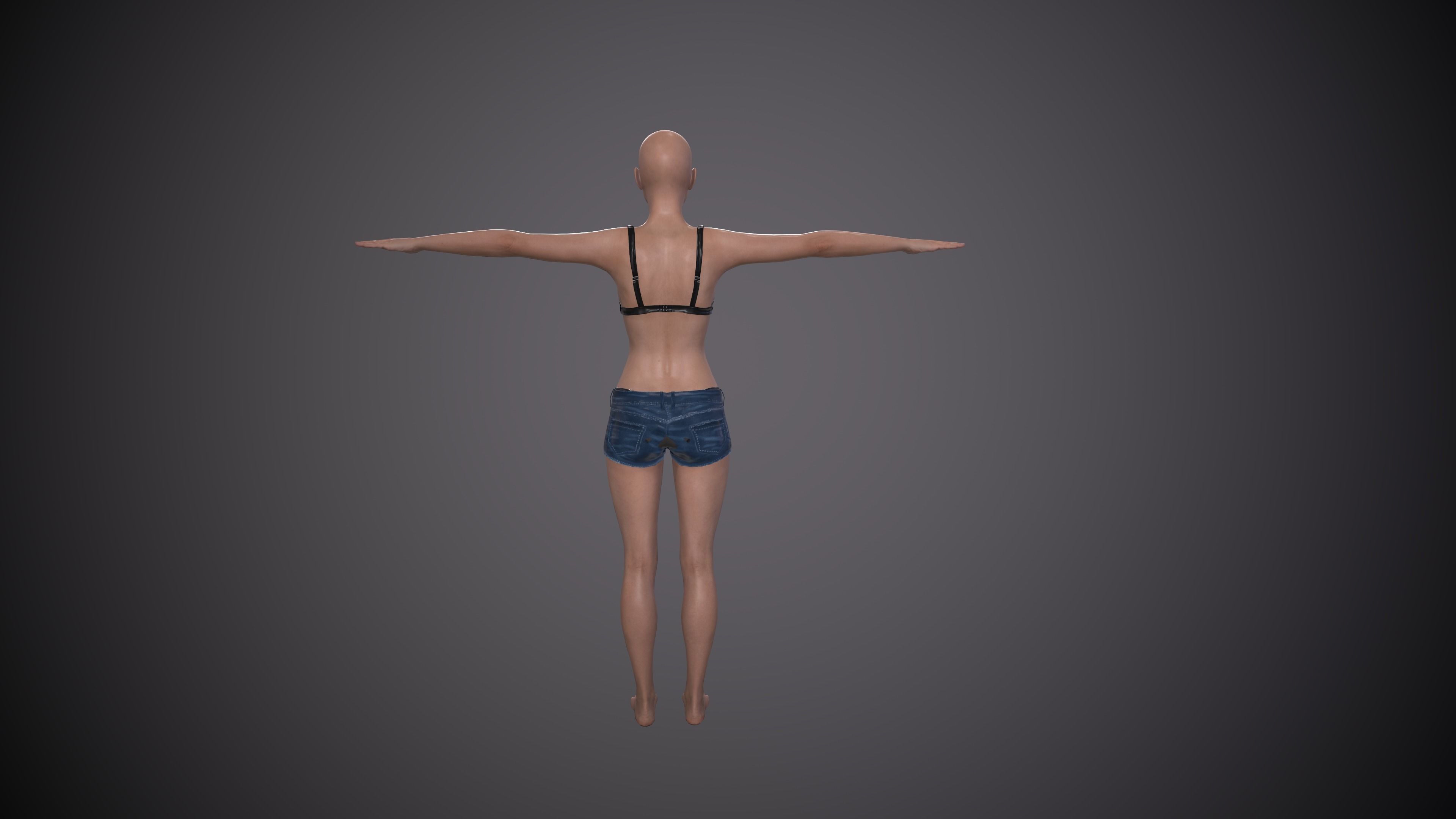 PBR Game Ready VR AR Female Character Low-poly 3D model_5