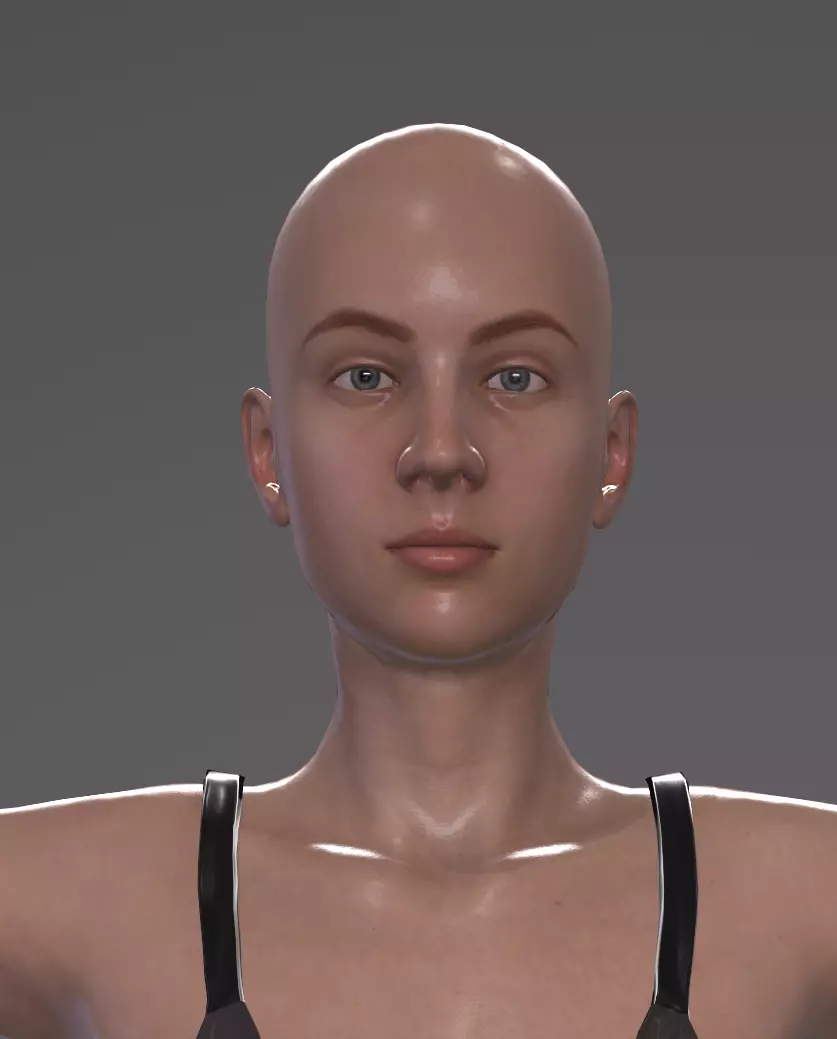 PBR Game Ready VR AR Female Character Low-poly 3D model_0