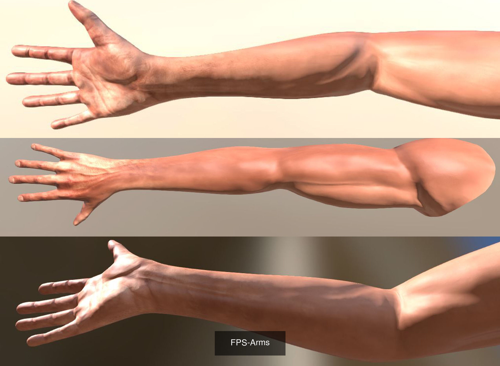 Rigged Arms and Hands 3D Model Collection_10