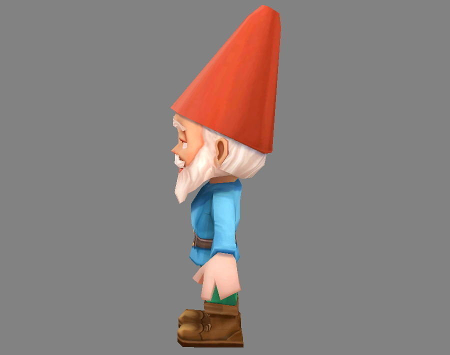Cartoon Gardon Gnome - old man Low-poly 3D model_1
