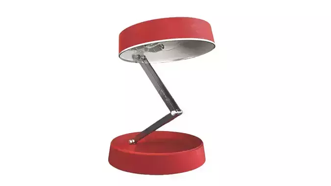 Folding Red Retro Rigged Lamp  3D model