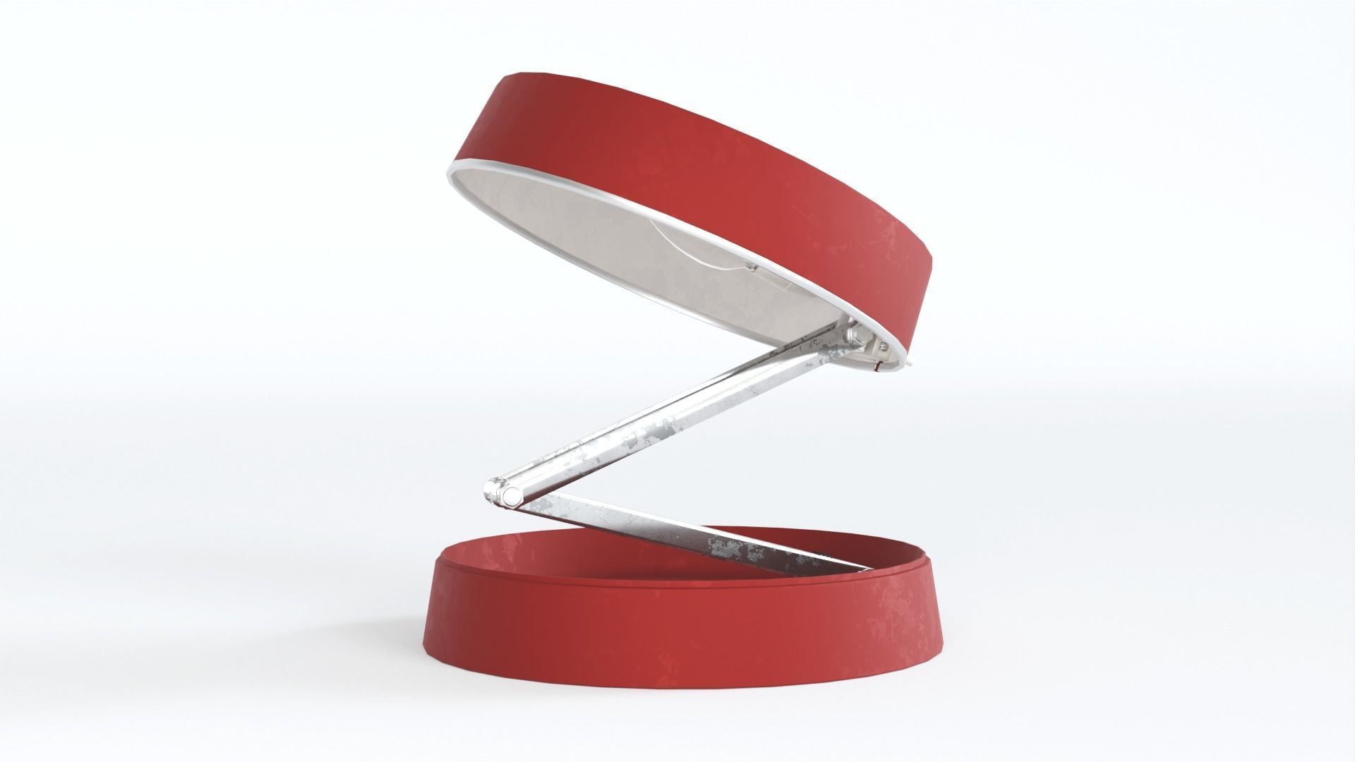 Folding Red Retro Rigged Lamp  3D model_4