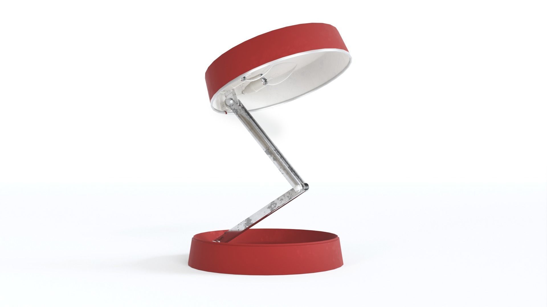 Folding Red Retro Rigged Lamp  3D model_2