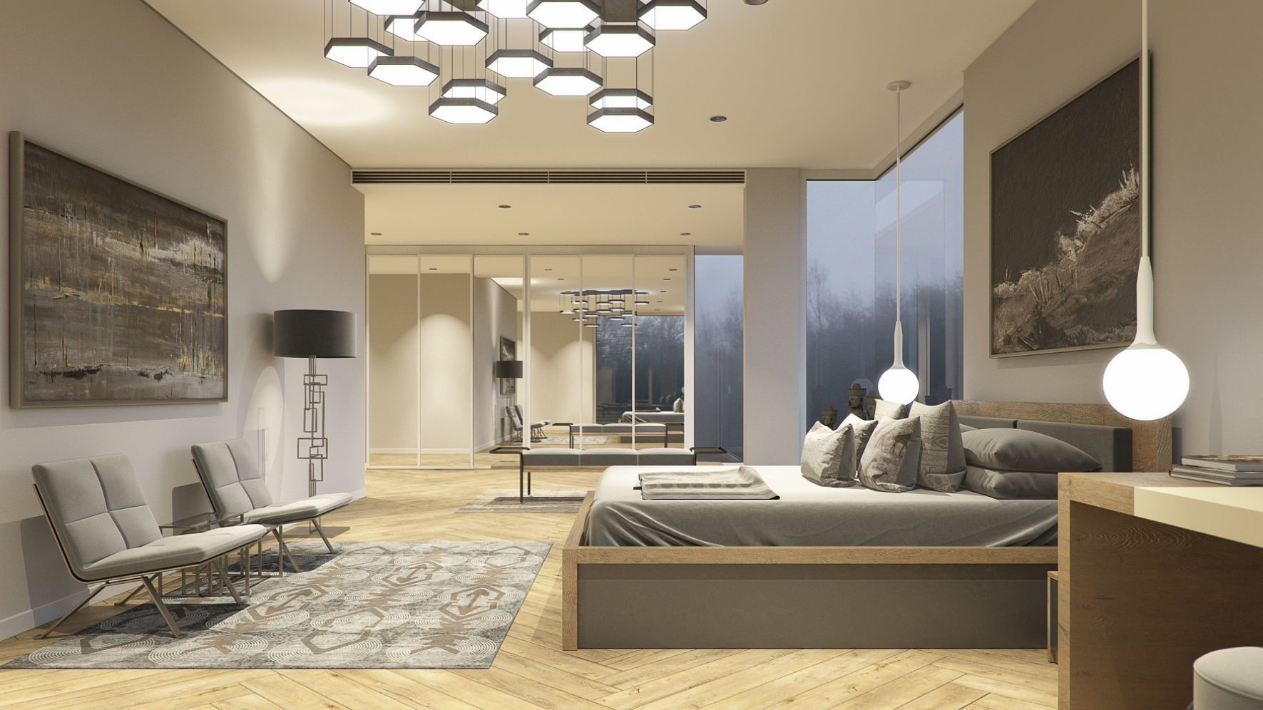 Set 4 - VRay C4D - 8 x Interior and Exterior Scenes 3D Model Collection_19