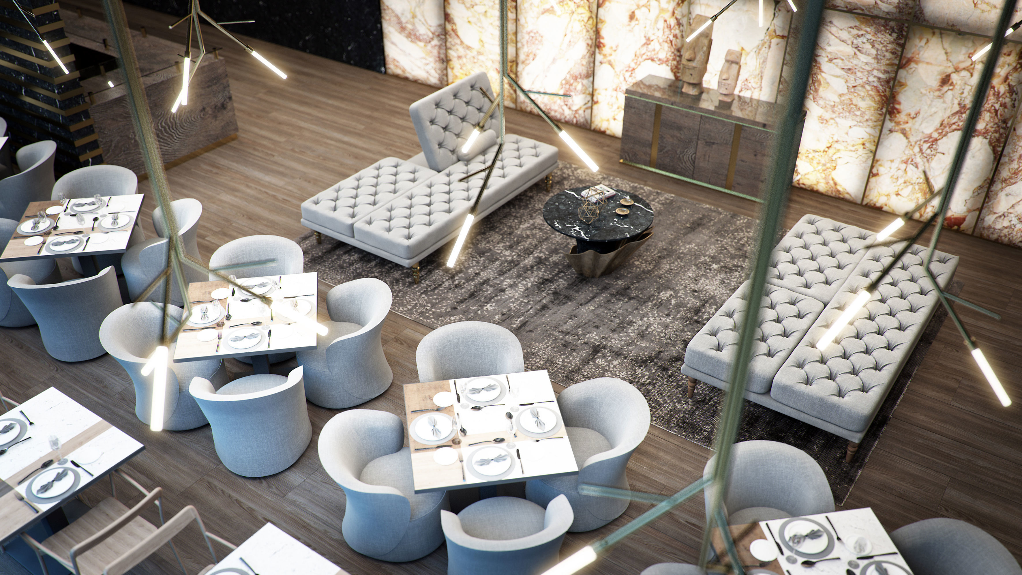 Set 4 - VRay C4D - 8 x Interior and Exterior Scenes 3D Model Collection_31