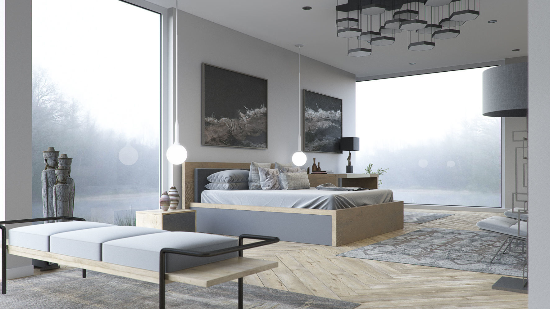 Set 4 - VRay C4D - 8 x Interior and Exterior Scenes 3D Model Collection_17