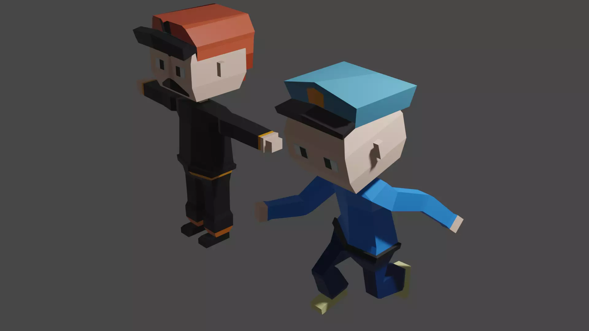 police and fireman Free 3D model
