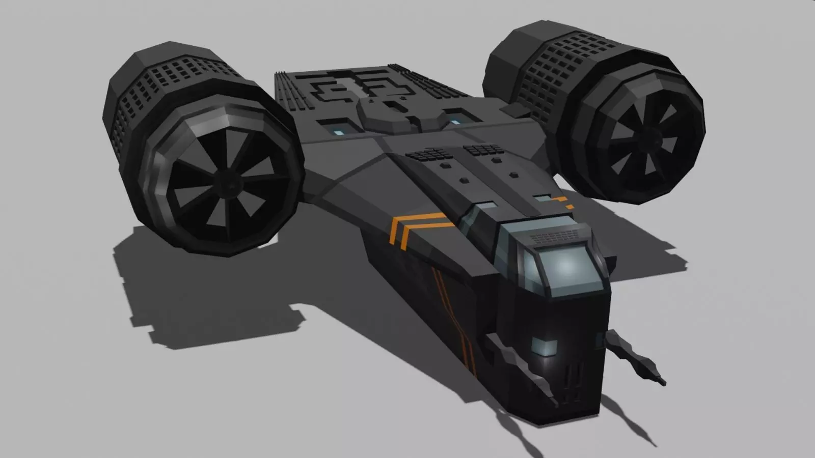 RazorCrest futuristic space vehicle Free 3D model_0