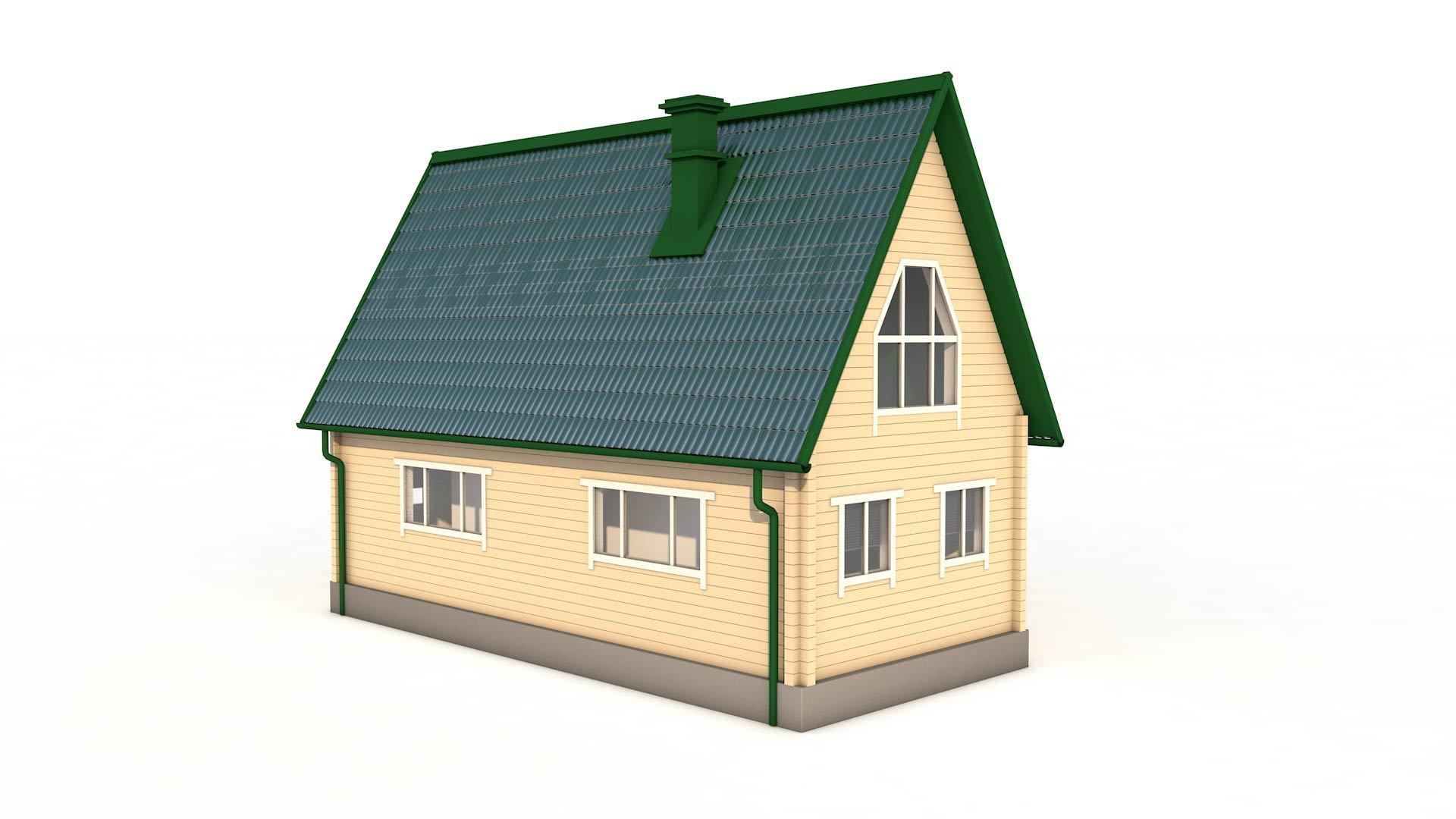 Little house Low-poly 3D model_2