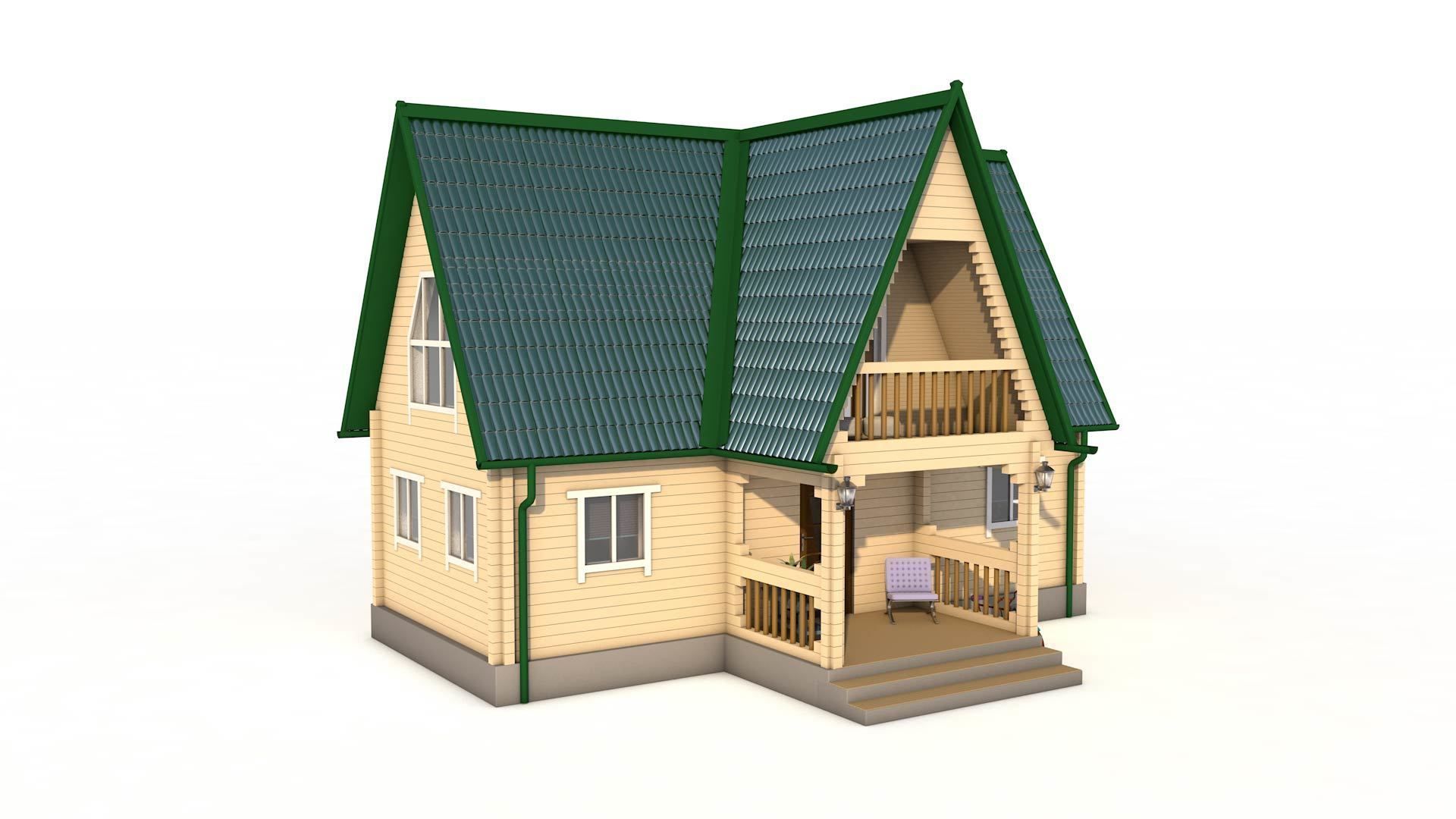 Little house Low-poly 3D model_1