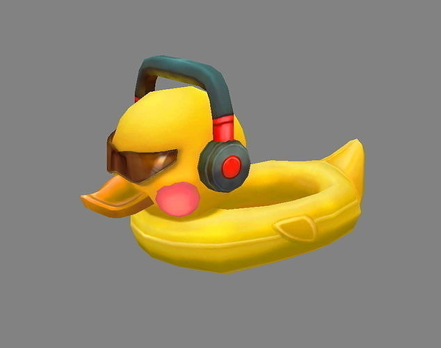 Cartoon duck swimming ring Low-poly 3D model