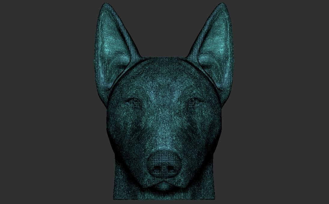 Bull Terrier dog head for 3D printing 3D print model_20