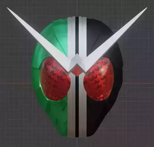 Kamen Rider W cosplay helmet 3D printable STL file 3D print model