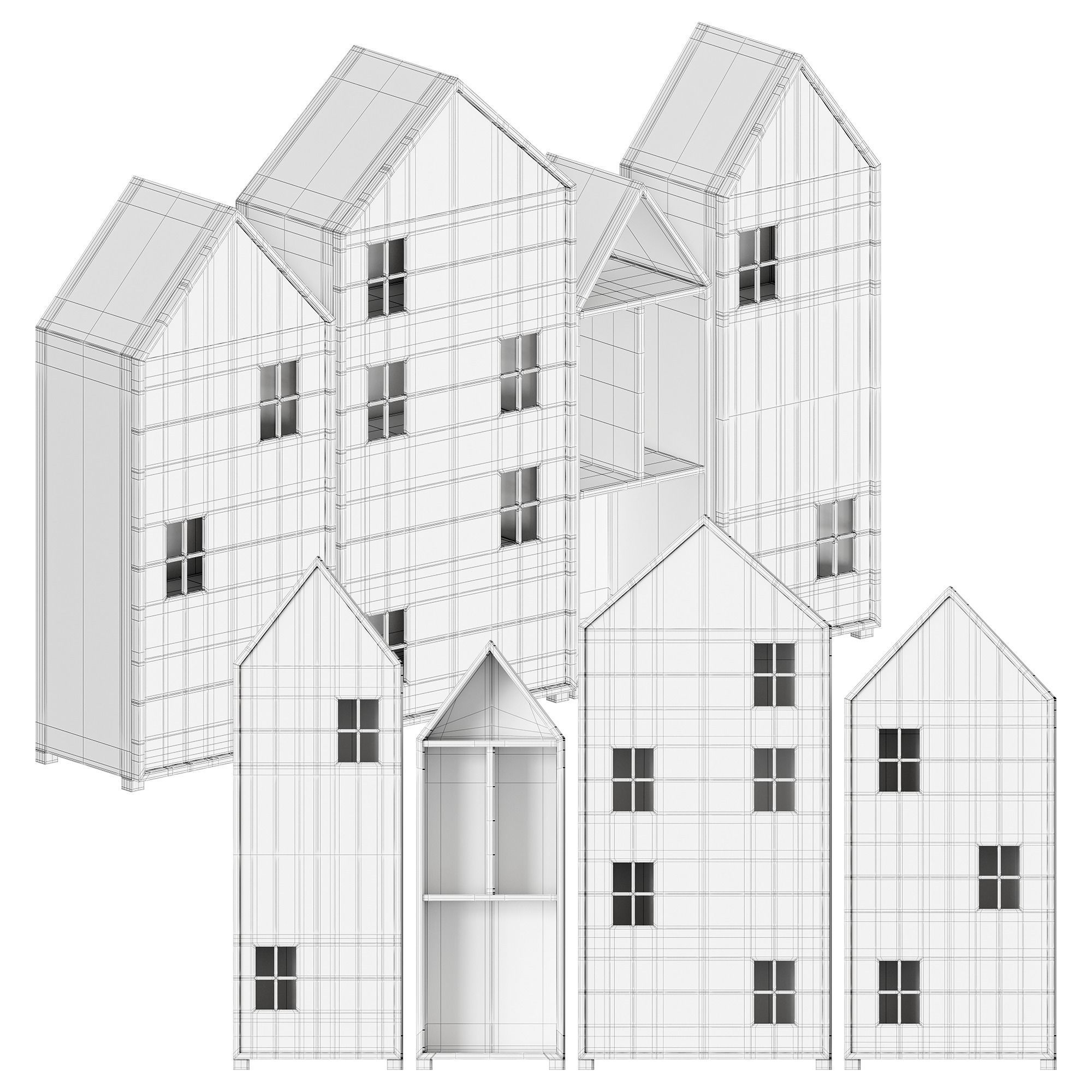 Nordic Bookcase for children 3D model_6