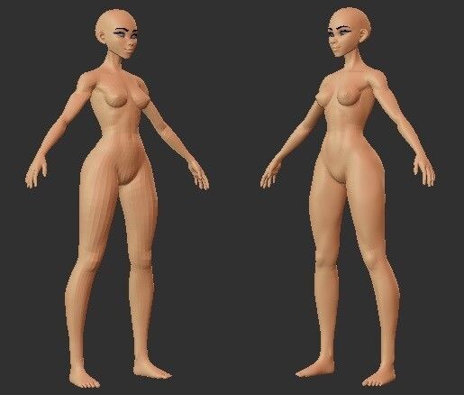 Stylized Female Basemesh v2 ZTL blend fbx 3D model_3