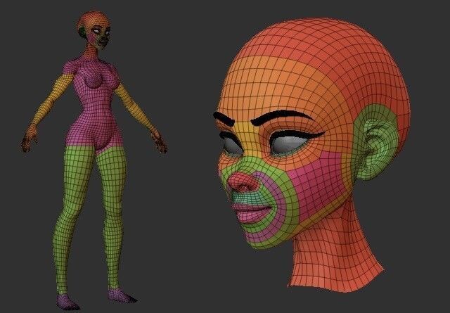 Stylized Female Basemesh v2 ZTL blend fbx 3D model_1