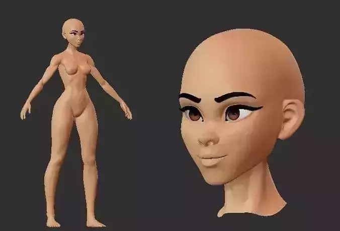 Stylized Female Basemesh v2 ZTL blend fbx