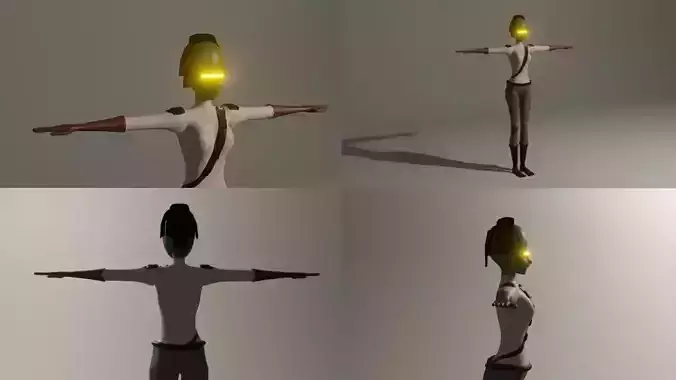 3D anime model of an alien girl