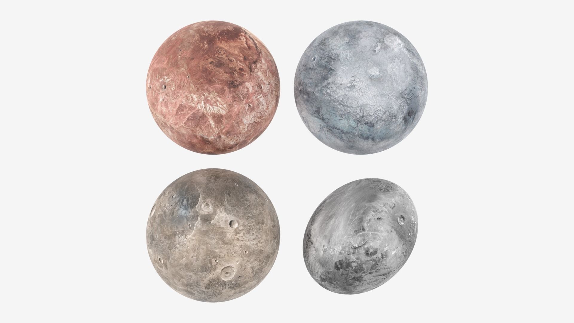 Dwarf Planets Ceres Eris Makemake Haumea Low-poly 3D model_23