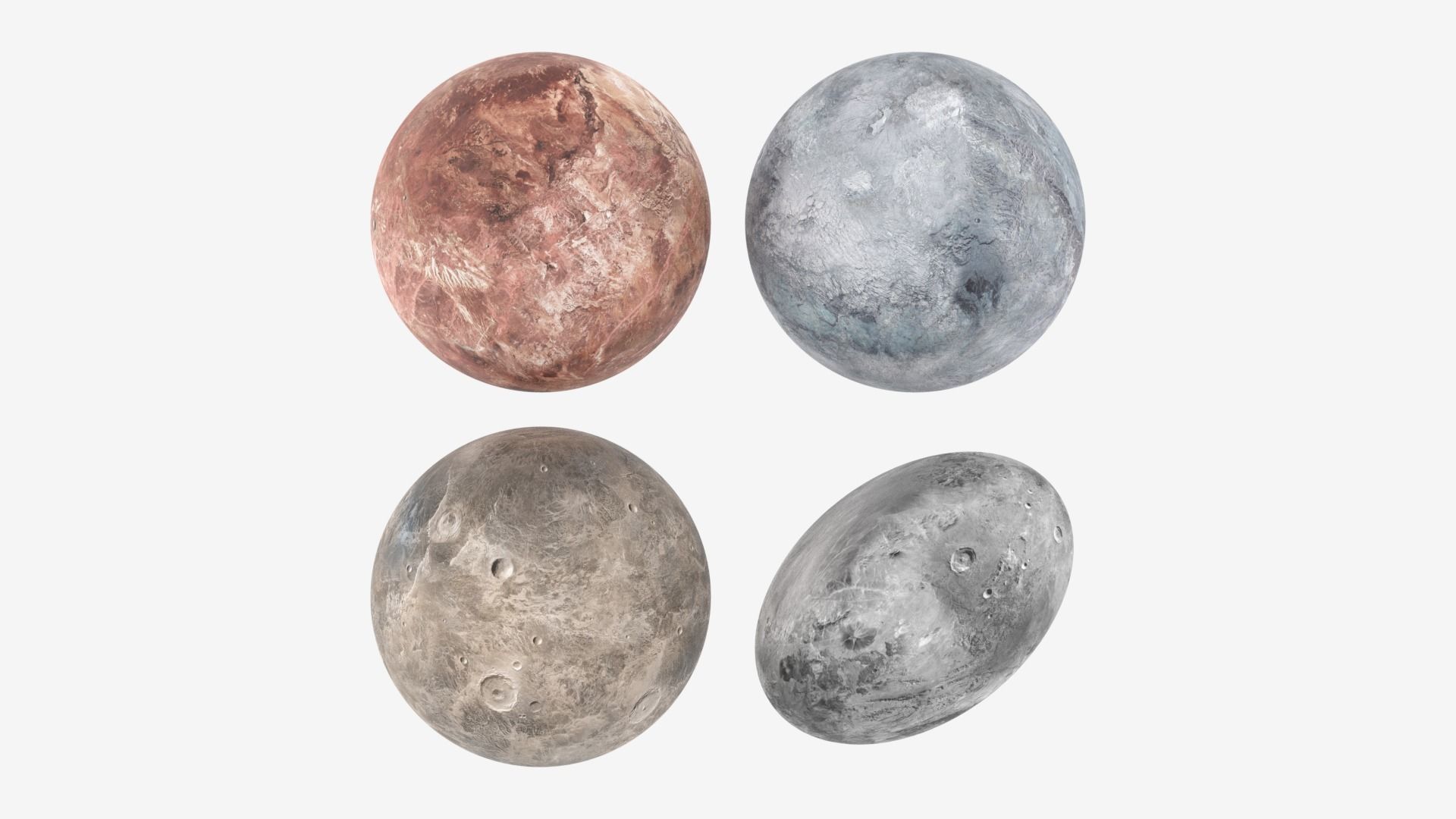 Dwarf Planets Ceres Eris Makemake Haumea Low-poly 3D model_22