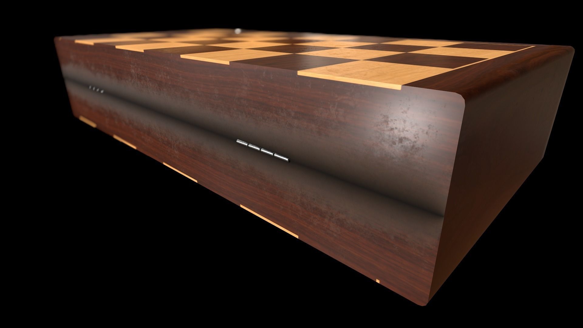 Checkers - Chess set pieces and box board Low-poly 3D model_8