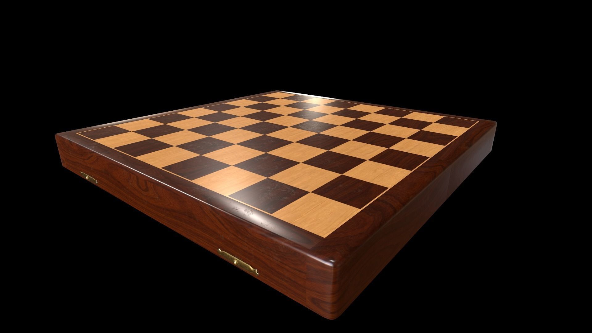 Checkers - Chess set pieces and box board Low-poly 3D model_6