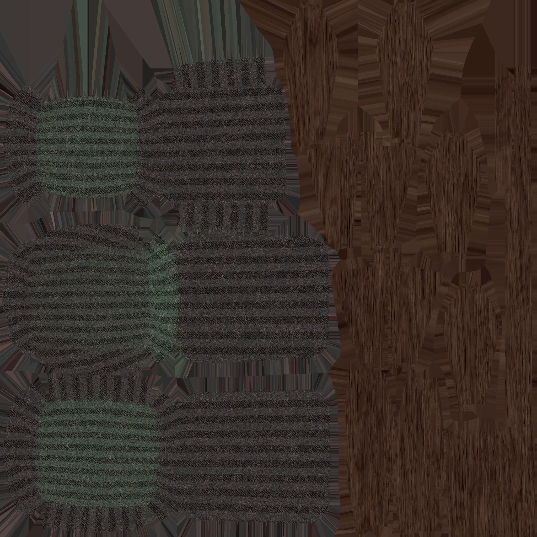 Black Stripes Armchair - Furniture Interior Design Low-poly 3D model_11