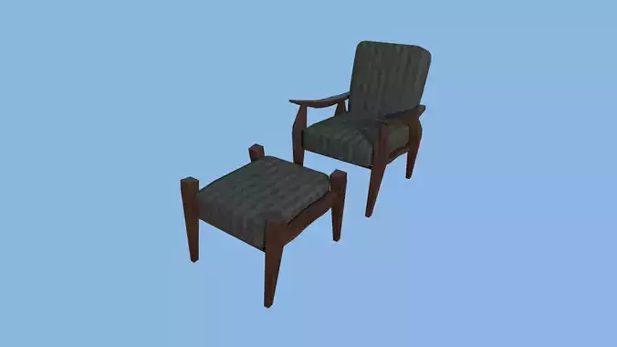 Black Stripes Armchair - Furniture Interior Design Low-poly 3D model
