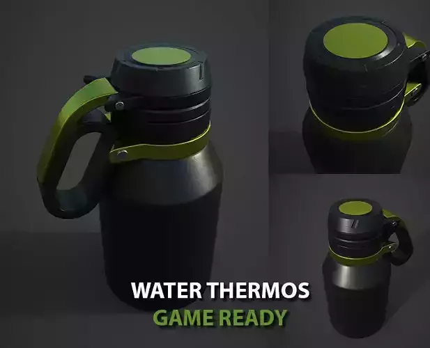 water Thermos Low-poly 3D model