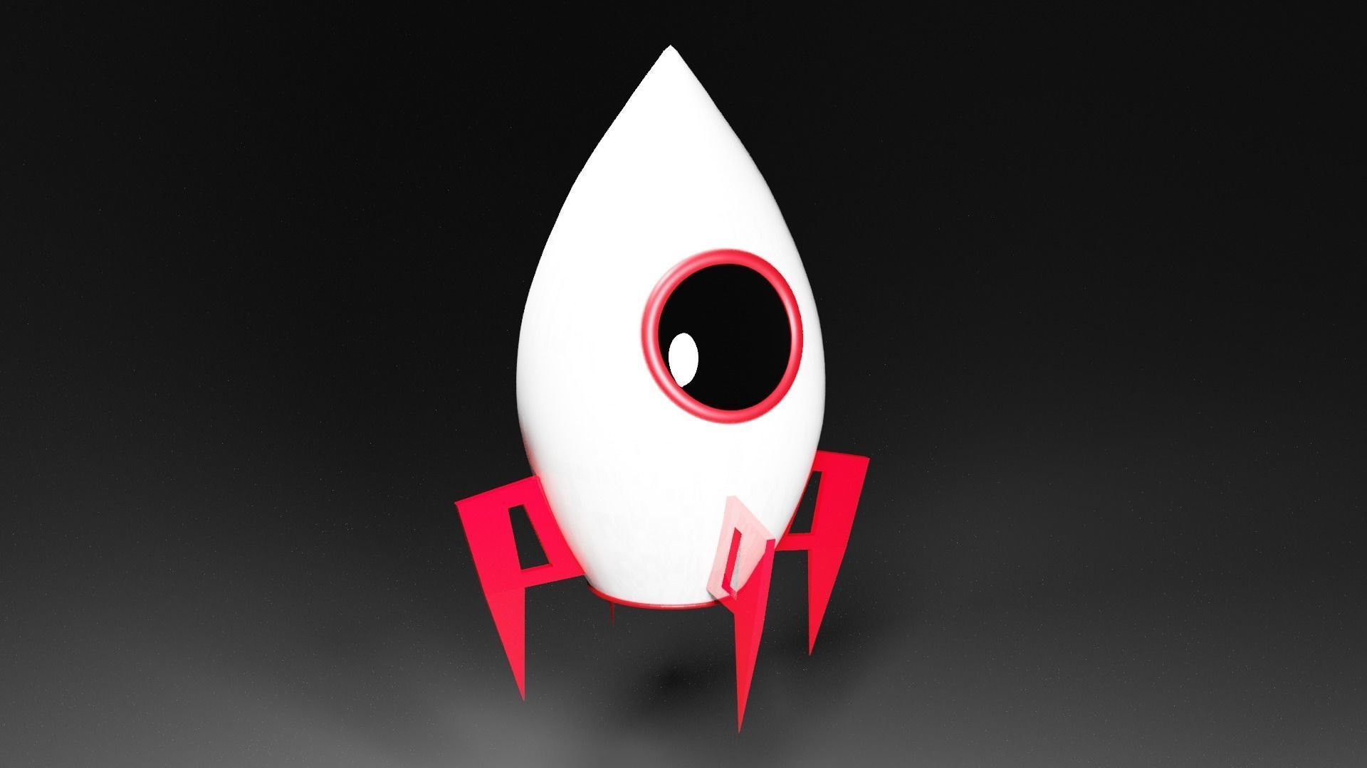 Cartoon Rocket 3D model_1