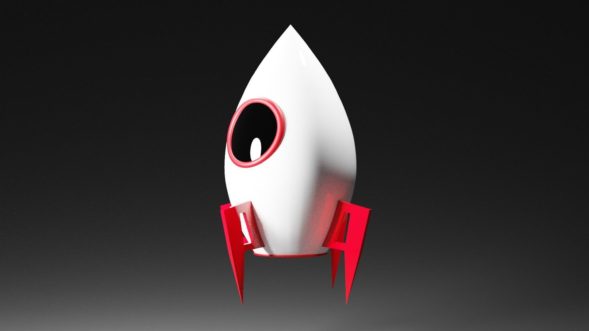 Cartoon Rocket 3D model_4