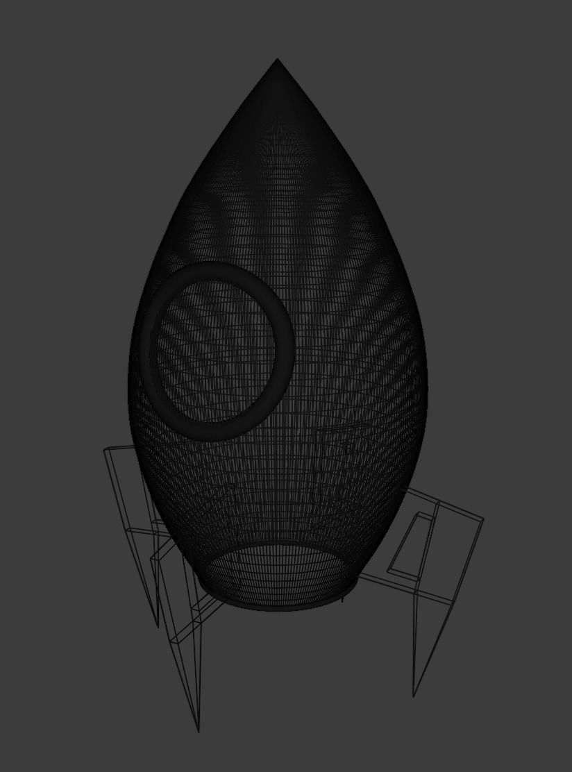 Cartoon Rocket 3D model_5