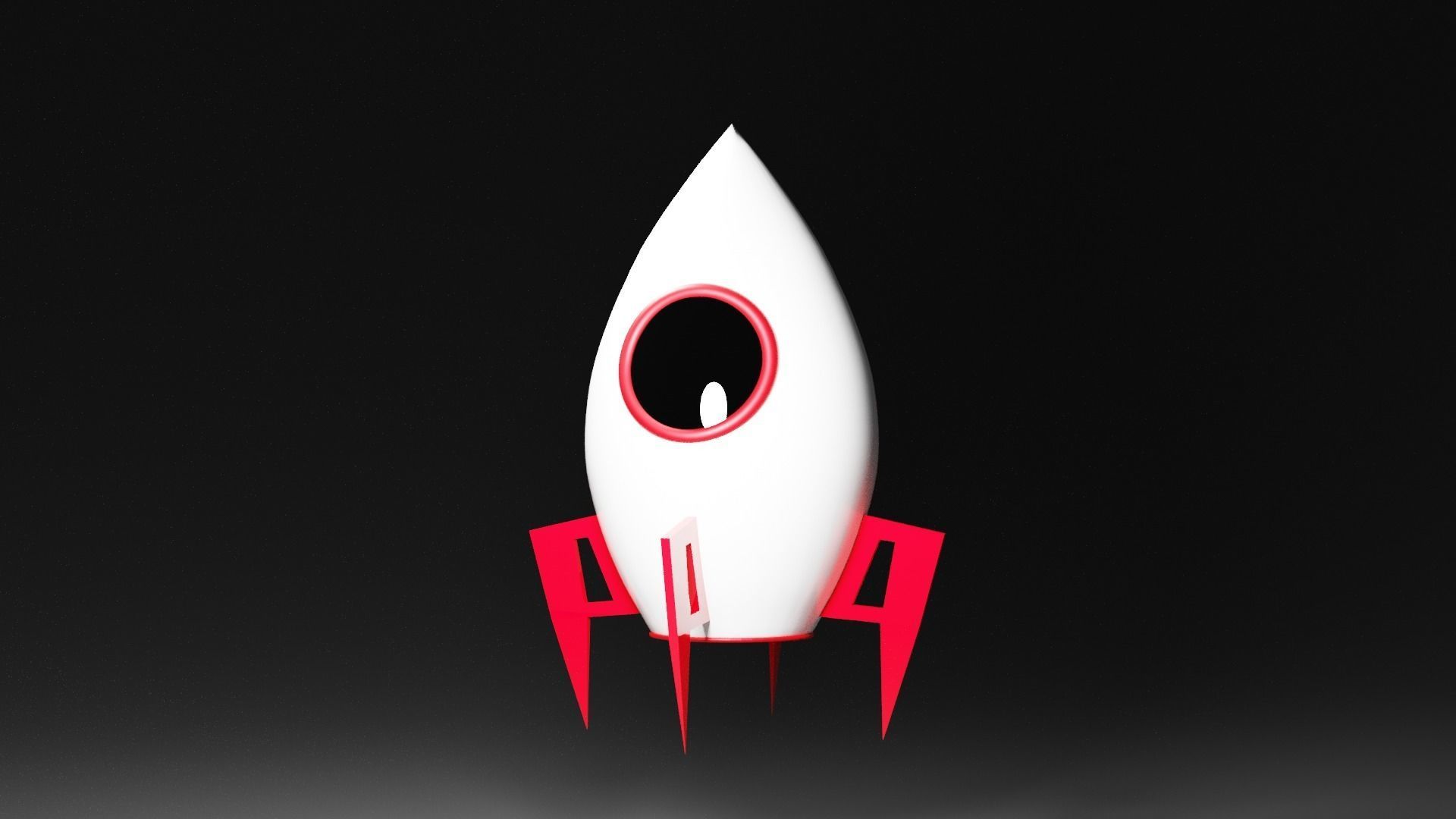Cartoon Rocket 3D model_2