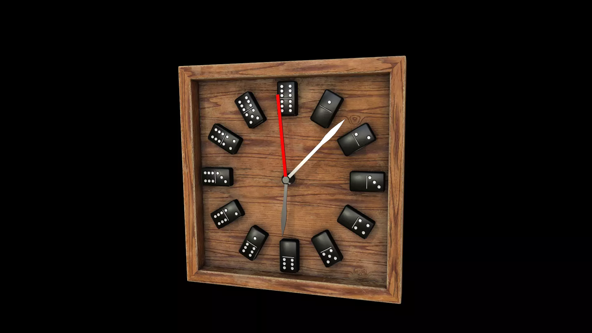 Domino clock Low-poly 3D model
