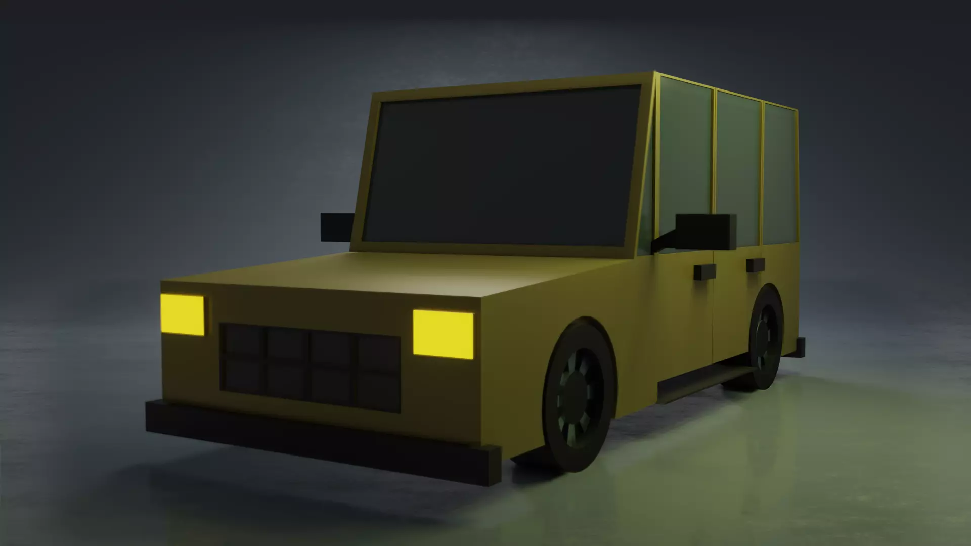 Low Poly Jeep in Blender 3d Free low-poly 3D model