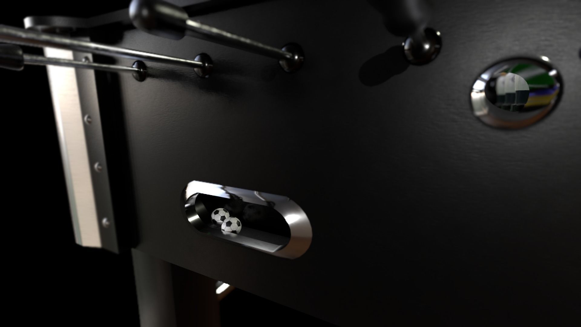 Foosball game table Low-poly 3D model_4