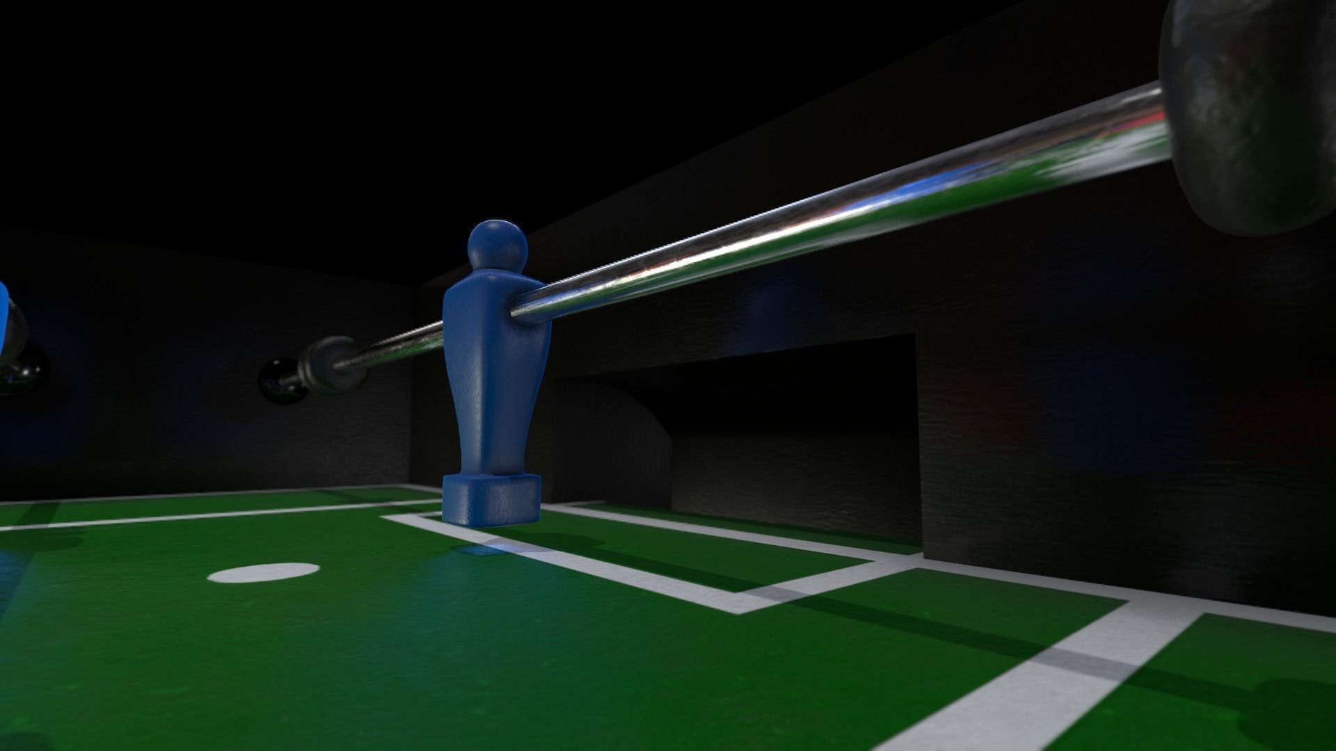 Foosball game table Low-poly 3D model_7