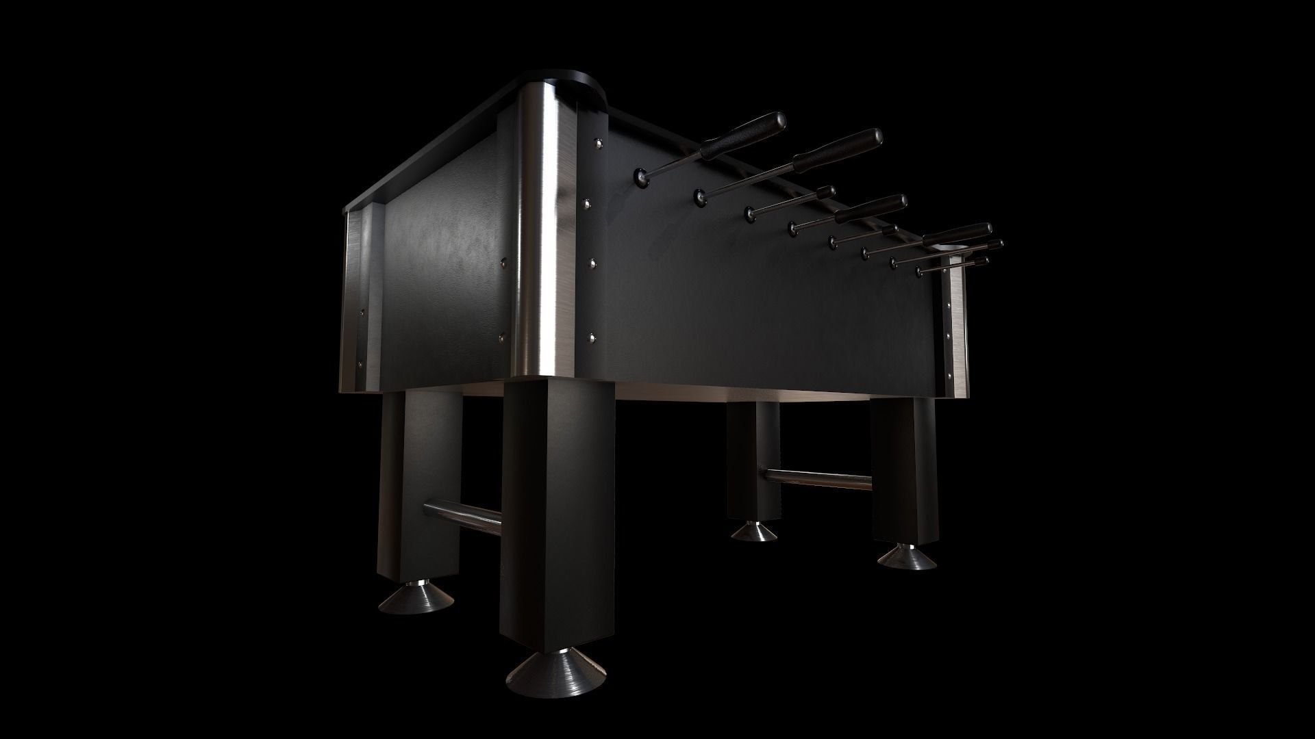 Foosball game table Low-poly 3D model_3
