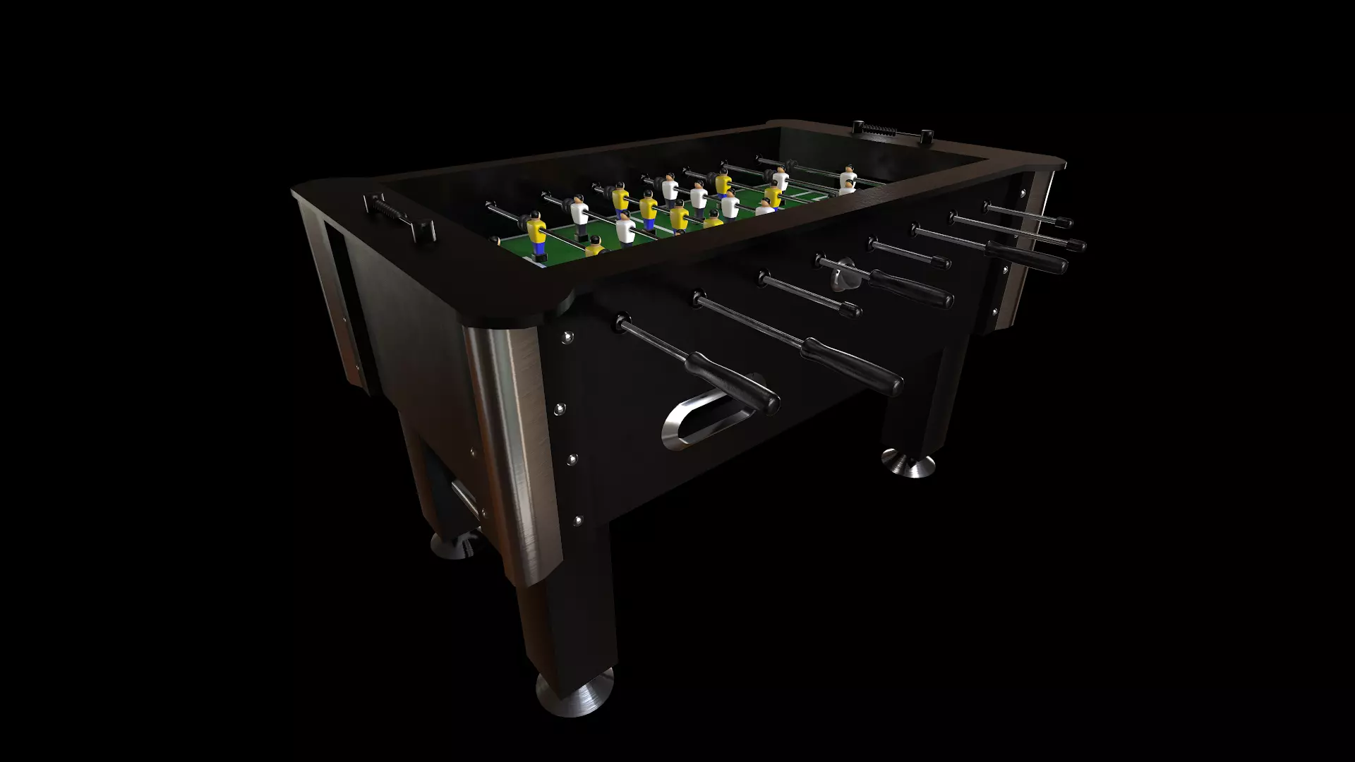 Foosball game table Low-poly 3D model_0