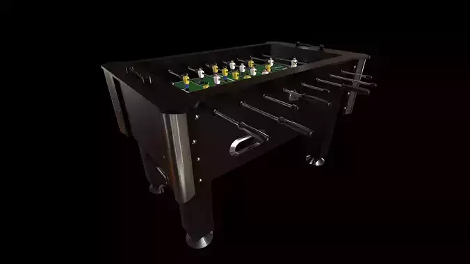 Foosball game table Low-poly 3D model