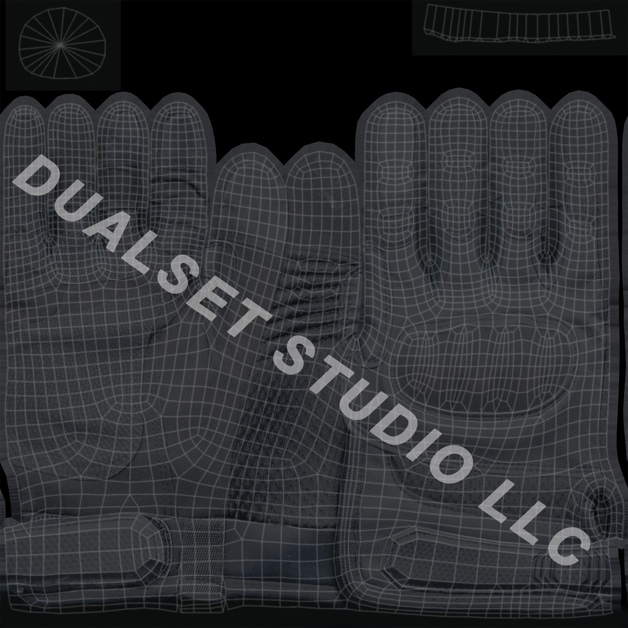 Tactical Gloves 019 v1 Low-poly 3D model_13