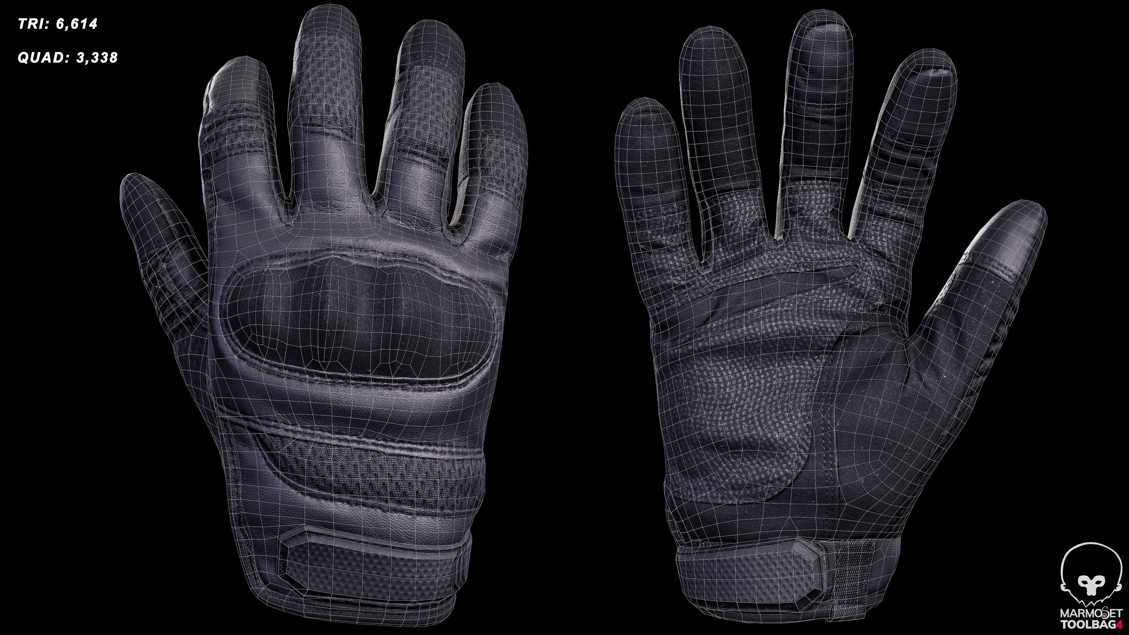 Tactical Gloves 019 v1 Low-poly 3D model_3