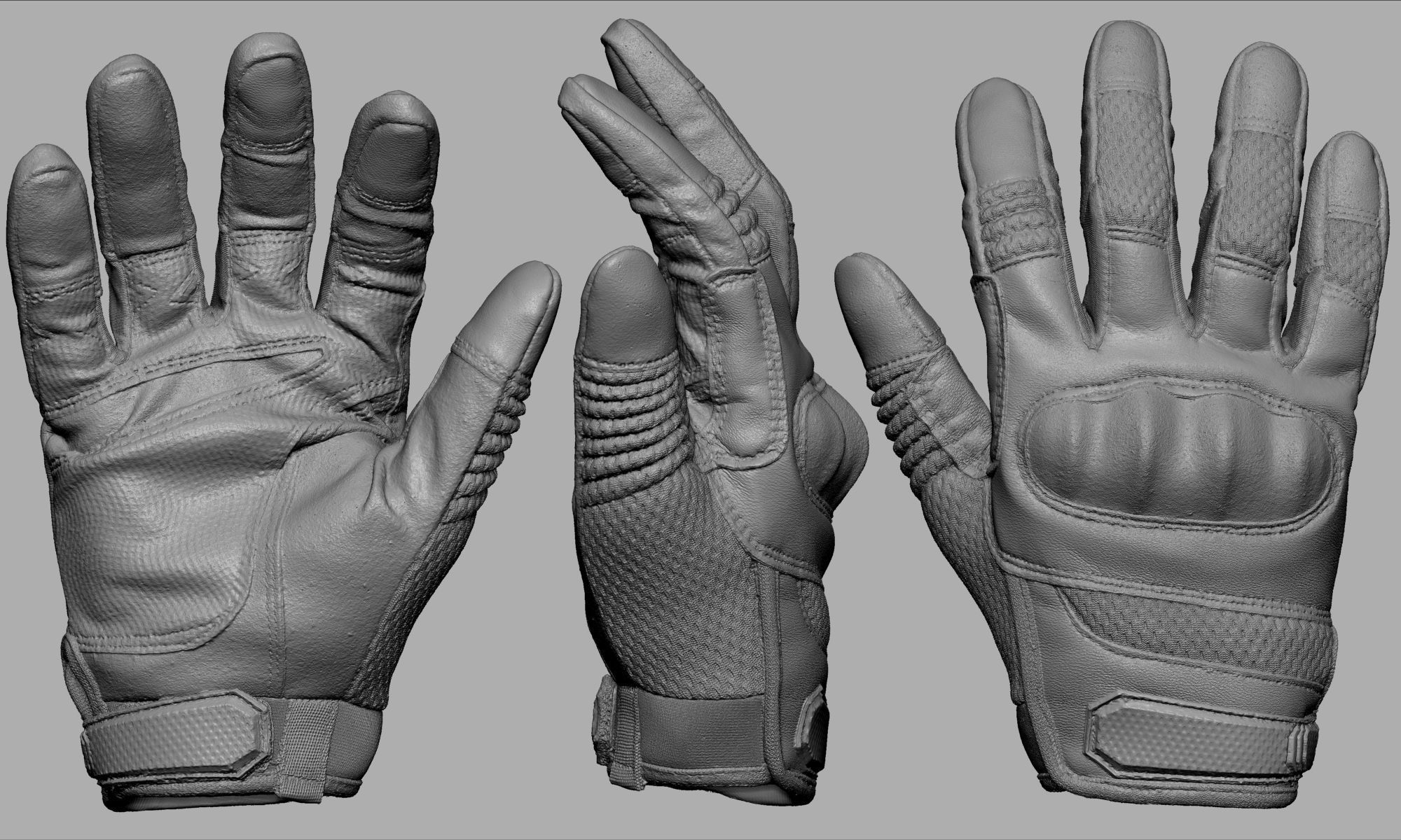 Tactical Gloves 019 v1 Low-poly 3D model_7
