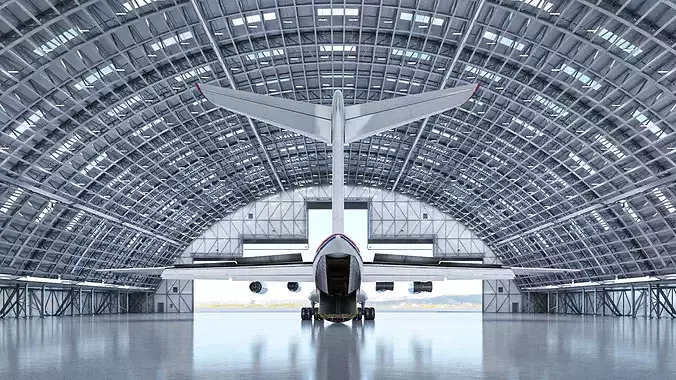 Hangar Exterior-Interior 1 3D model 7