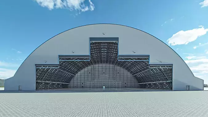 Hangar Exterior-Interior 1 3D model 2